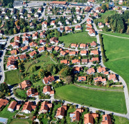 Siedlung aus der Vogelperspektive