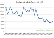 Feldhasenstrecke in Bayern seit 1985 bis 2019