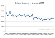 Steinmarderstrecke in Bayern seit 1985 bis 2021