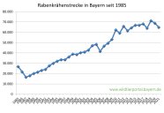 Rabenkrähenstrecke in Bayern seit 1985 bis 2021