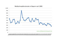 Waldschnepfenstrecke in Bayern seit 1985 bis 2020
